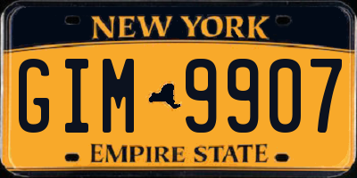 NY license plate GIM9907