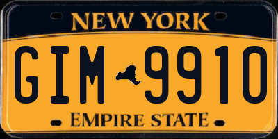 NY license plate GIM9910