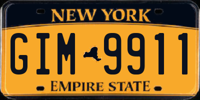 NY license plate GIM9911