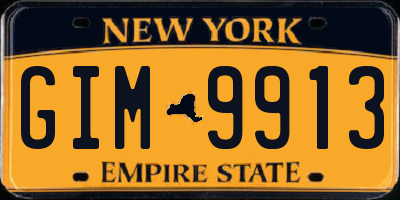 NY license plate GIM9913