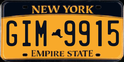 NY license plate GIM9915