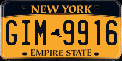 NY license plate GIM9916