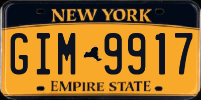 NY license plate GIM9917