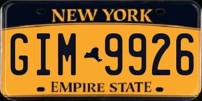 NY license plate GIM9926