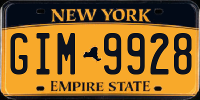 NY license plate GIM9928