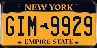 NY license plate GIM9929
