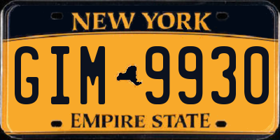 NY license plate GIM9930