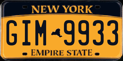 NY license plate GIM9933