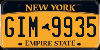 NY license plate GIM9935