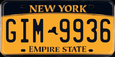 NY license plate GIM9936