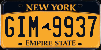 NY license plate GIM9937