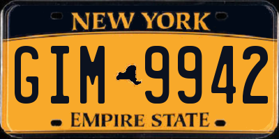 NY license plate GIM9942