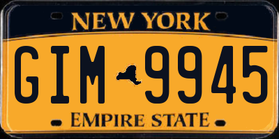 NY license plate GIM9945