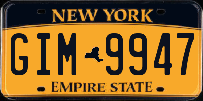 NY license plate GIM9947