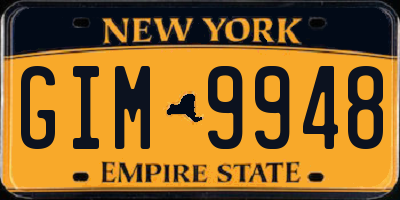NY license plate GIM9948