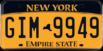 NY license plate GIM9949