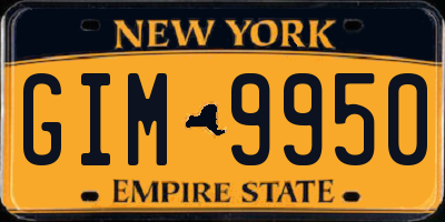 NY license plate GIM9950