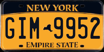 NY license plate GIM9952