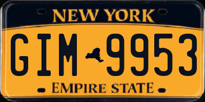 NY license plate GIM9953