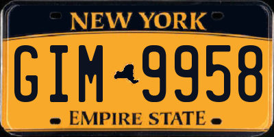 NY license plate GIM9958