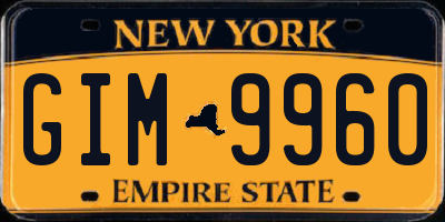 NY license plate GIM9960