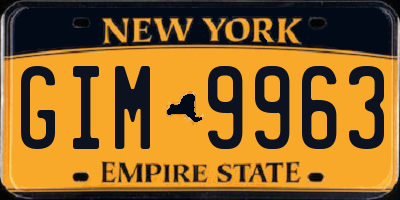 NY license plate GIM9963