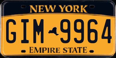 NY license plate GIM9964