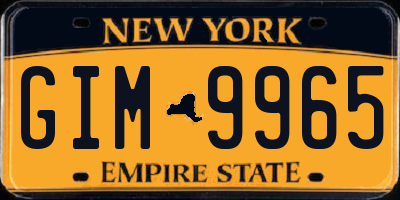 NY license plate GIM9965