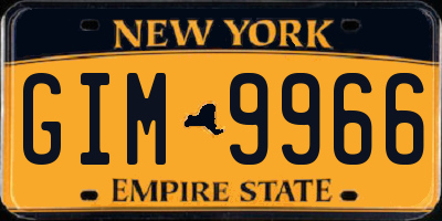 NY license plate GIM9966