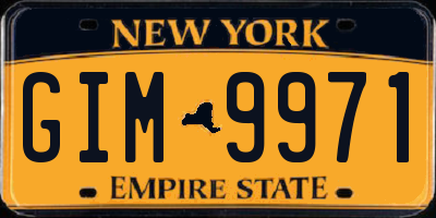 NY license plate GIM9971
