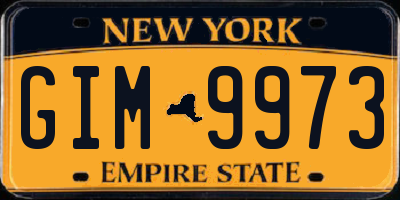 NY license plate GIM9973