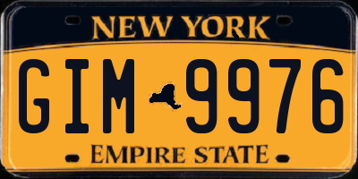 NY license plate GIM9976