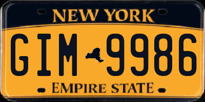 NY license plate GIM9986