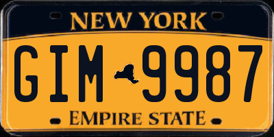 NY license plate GIM9987