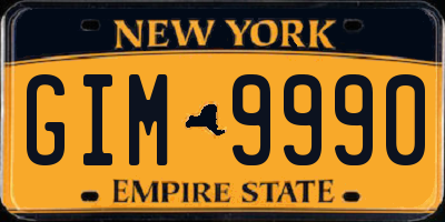 NY license plate GIM9990