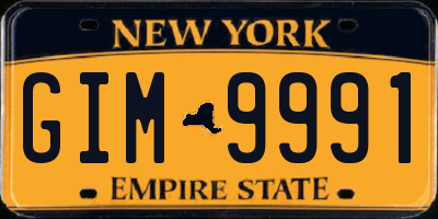 NY license plate GIM9991
