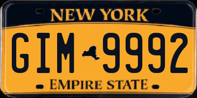 NY license plate GIM9992