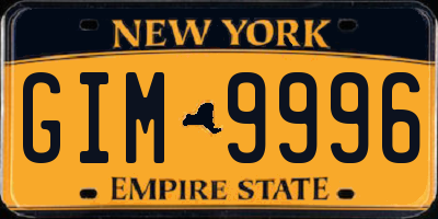 NY license plate GIM9996