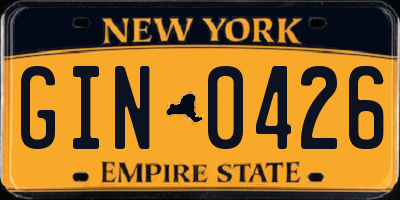 NY license plate GIN0426