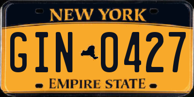 NY license plate GIN0427