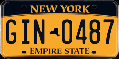 NY license plate GIN0487