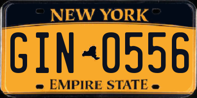 NY license plate GIN0556