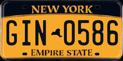 NY license plate GIN0586