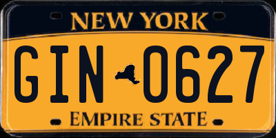 NY license plate GIN0627