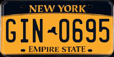 NY license plate GIN0695