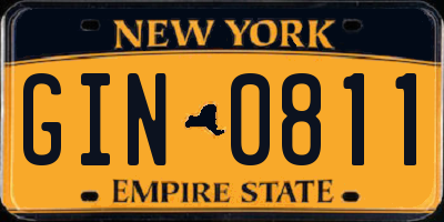 NY license plate GIN0811