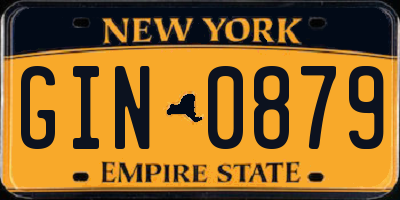 NY license plate GIN0879