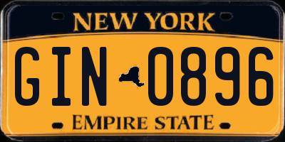 NY license plate GIN0896