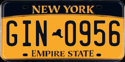 NY license plate GIN0956