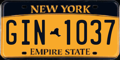 NY license plate GIN1037